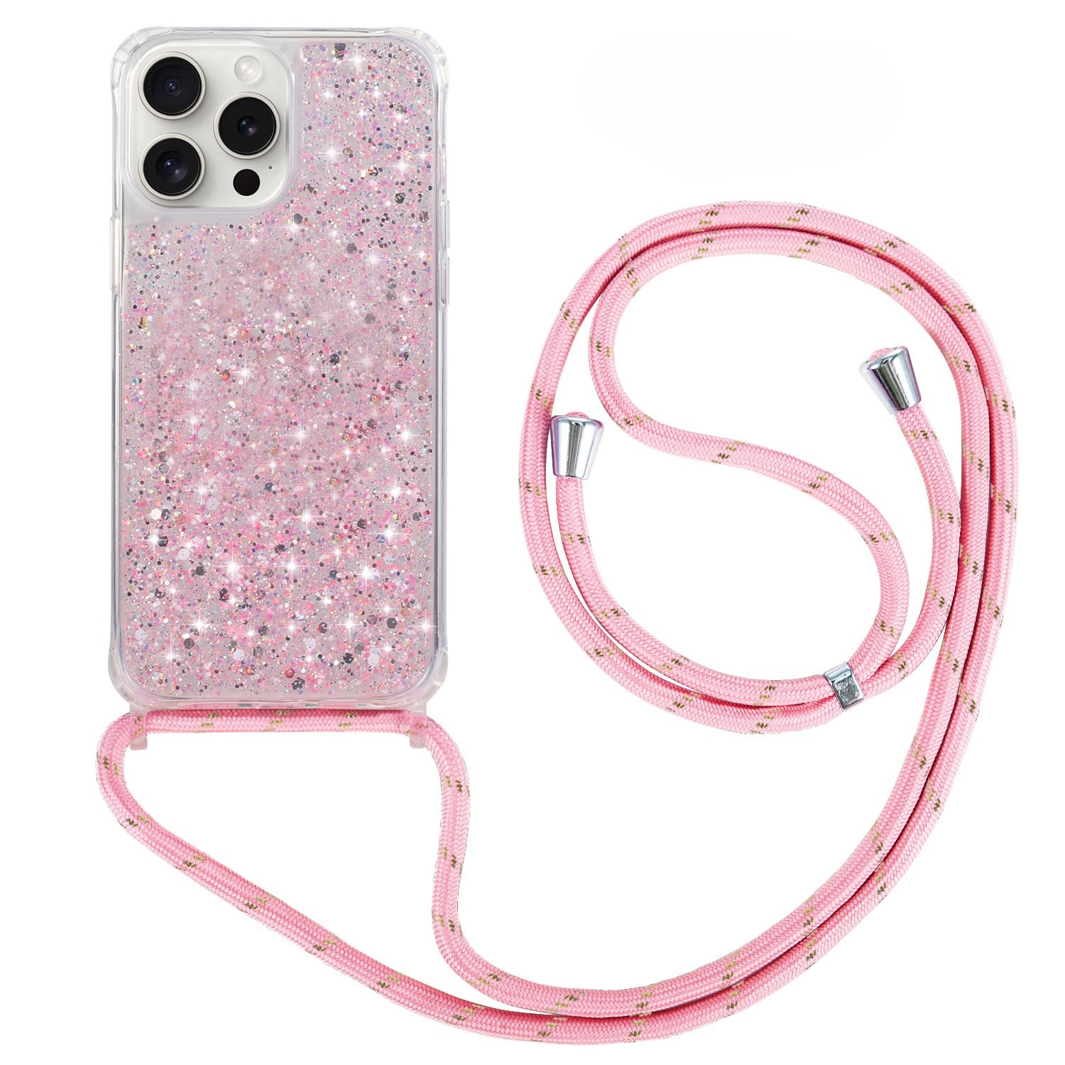 Cross Body Phone Cases for Iphone 15 14 13 Pro Max Glitter Phone Cover Neck Lace Strap Phone Shell