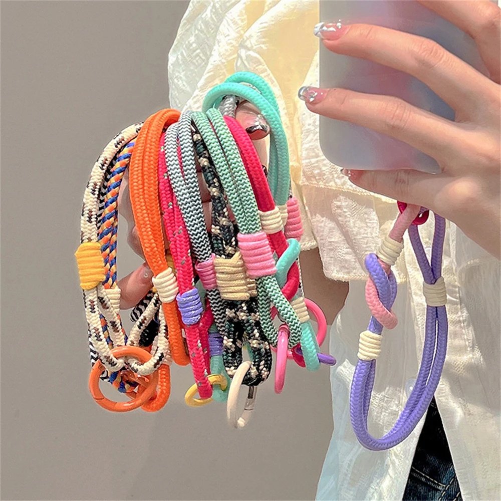 Wrist Strap for Phone Charm Luxury Cell Accessories With Patch Key Lanyards Colorful Bracelet Telephone Jewelry Rope Keychain