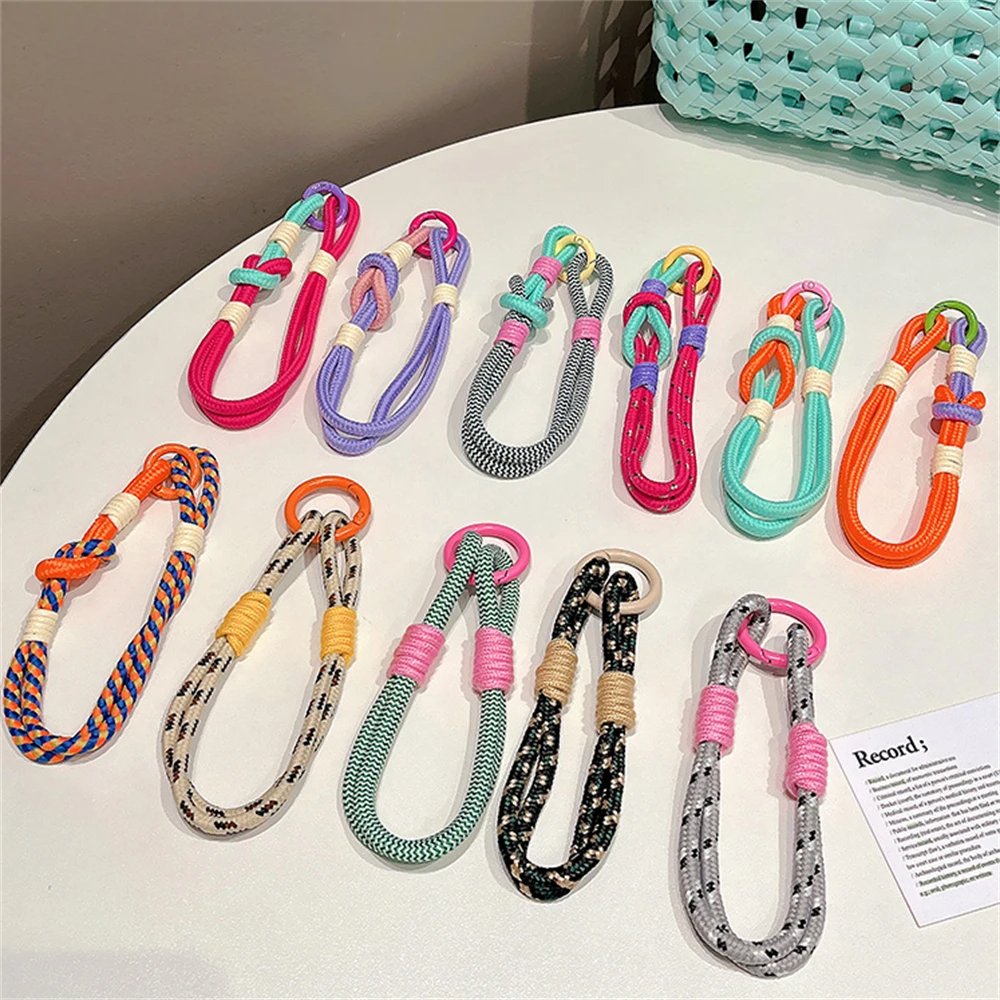 Wrist Strap for Phone Charm Luxury Cell Accessories With Patch Key Lanyards Colorful Bracelet Telephone Jewelry Rope Keychain