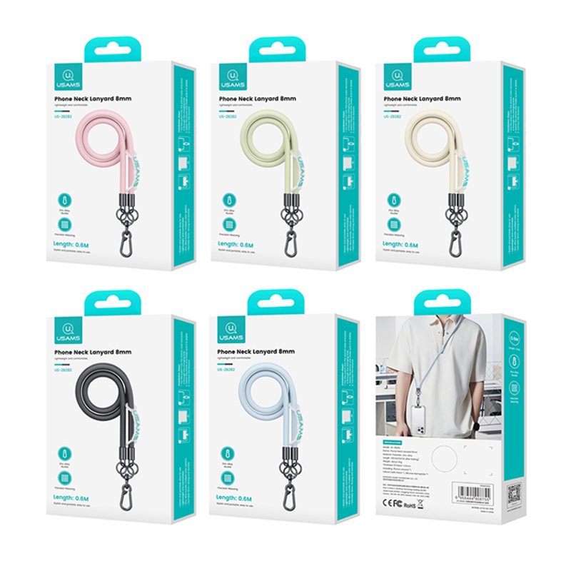USAMS ZB282 Universal Crossbody Necklace Lasso Tether Cell Phone Lanyard Holder for iPhone Smart Phones Mobile Phone Straps