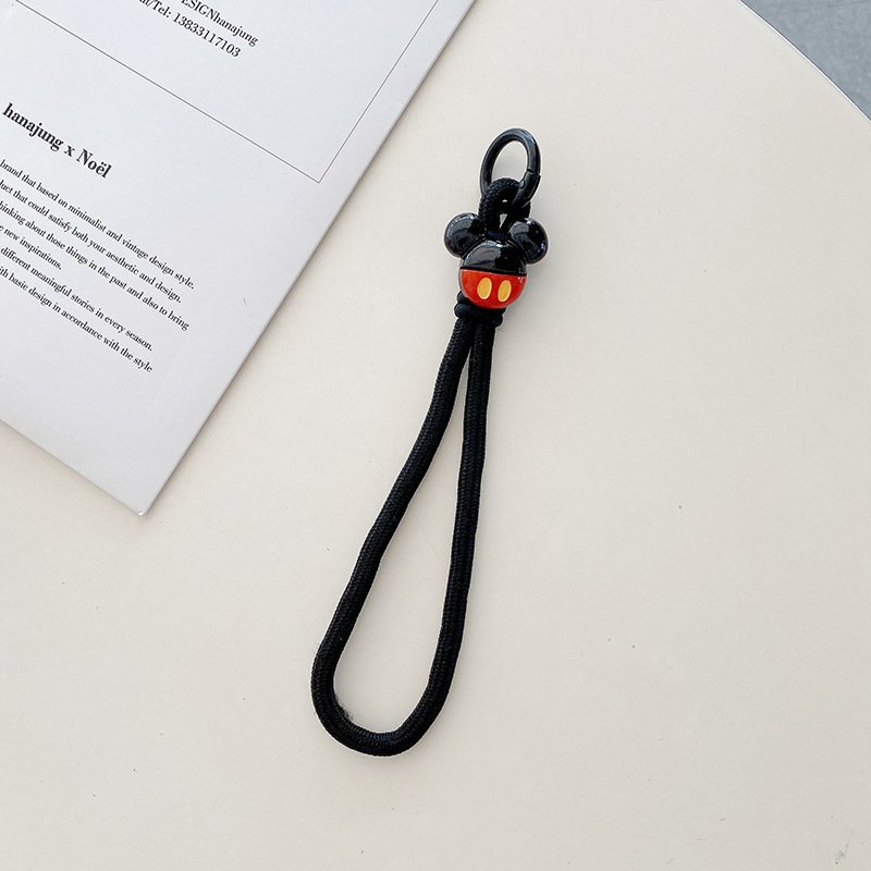 Mobile Phone Key Chain Hand Woven Cotton and Polyester Anti-Throwing Wristband with Car Key Pendant