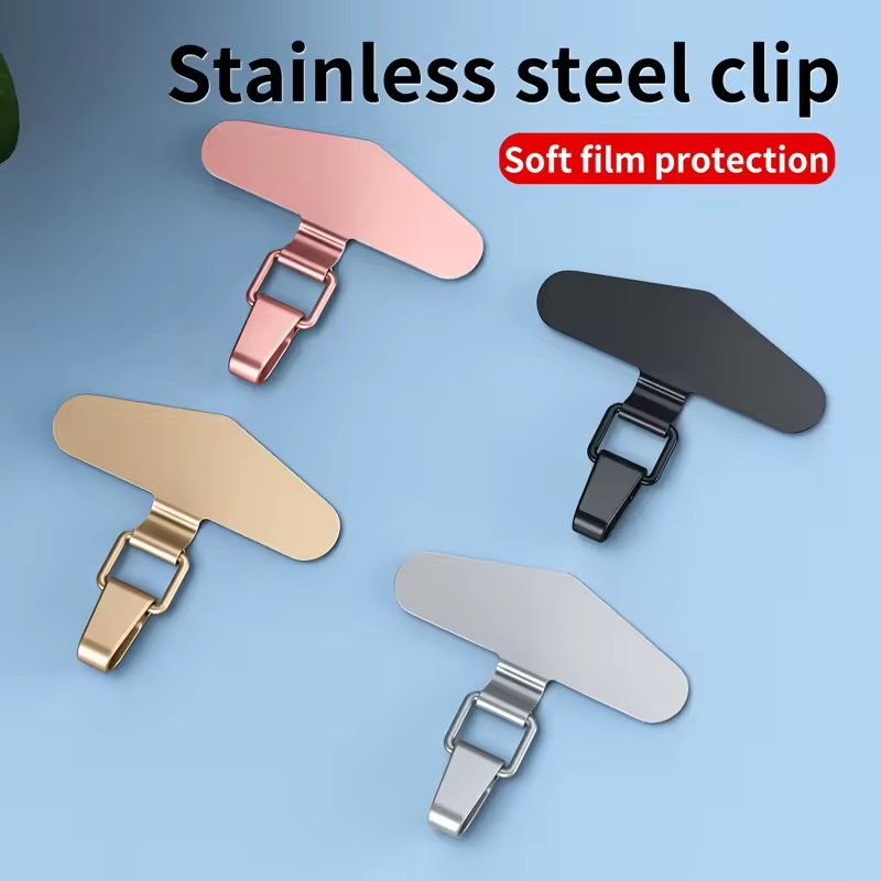 AilesTecca Thin Anti-slip Universal Mobile Phone Strap Lanyard Stainless Steel Phone Tether Tab Patch Holder Metal Phone Patch