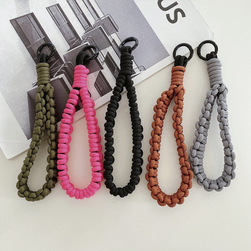Boho Macrame Wristlet Bracelet Keychain Universal Cell Phone Twist Wrist Strap with Phone Tether Tabs for phone accessories