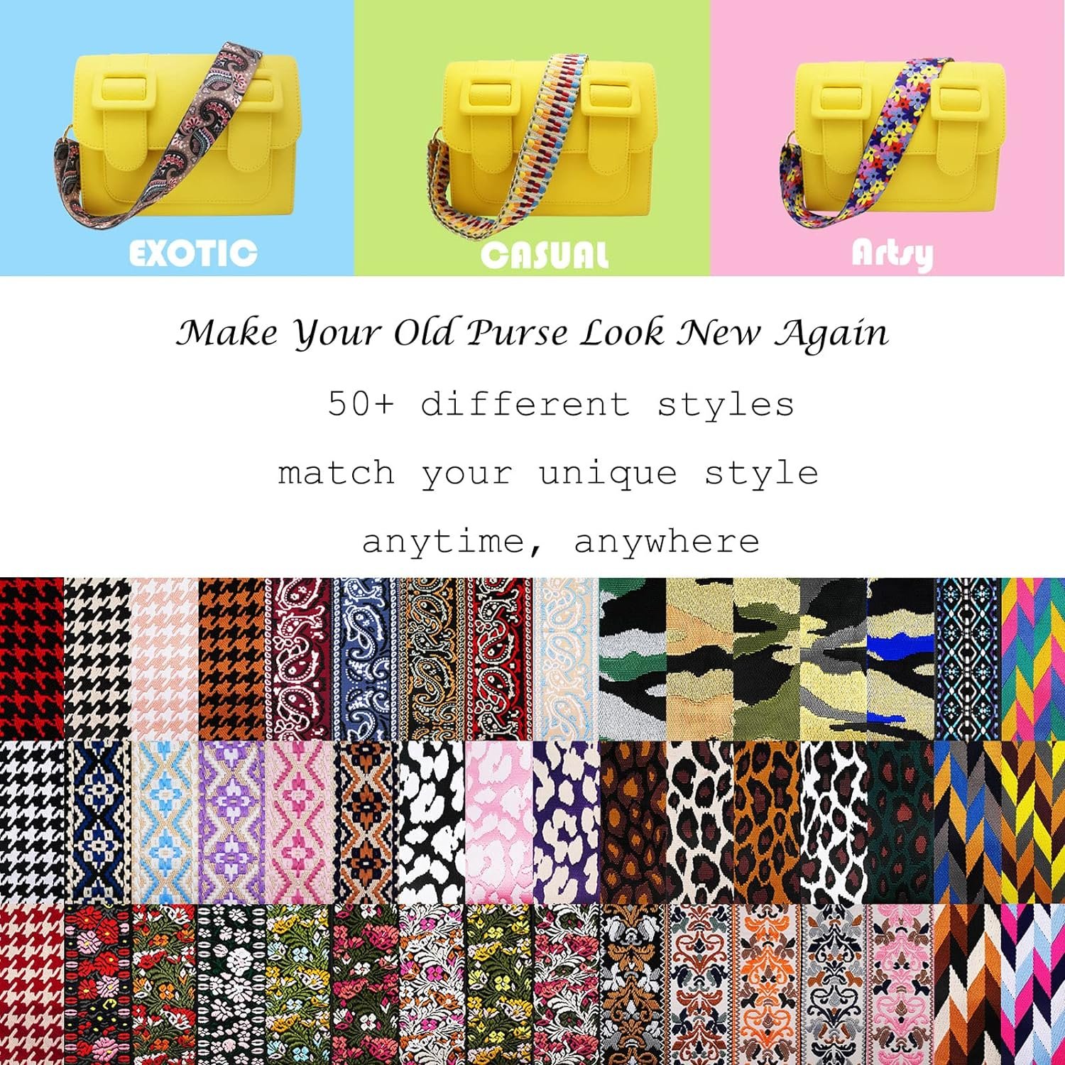 2024 Custom Straps For Bags Design Woven Belt Custom Cross body Bag Accessories Webbing Shoulder Strap adjustable bag strap