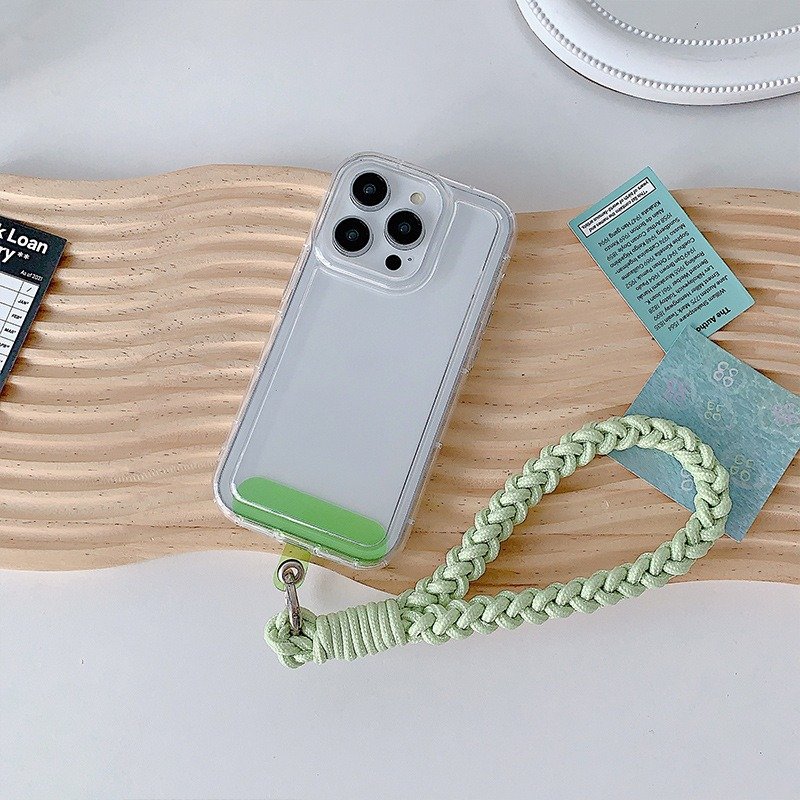 Hands Free Mobile Phone Lanyard With Color Patch Short Cellphone Strap Holder Pendant Braided Handmade Colorful Phone Case charm