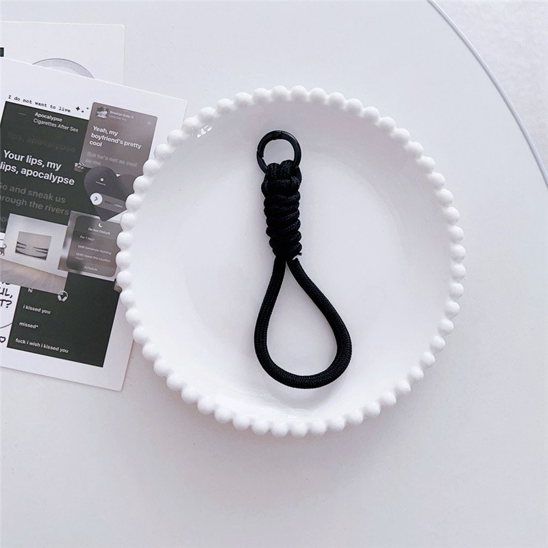 Universal Braided Mobile Phone Lanyard Strap Hanging Chain Ring Cord with Patch Wrist Strap Cell Phone Detachable Rope Keychain