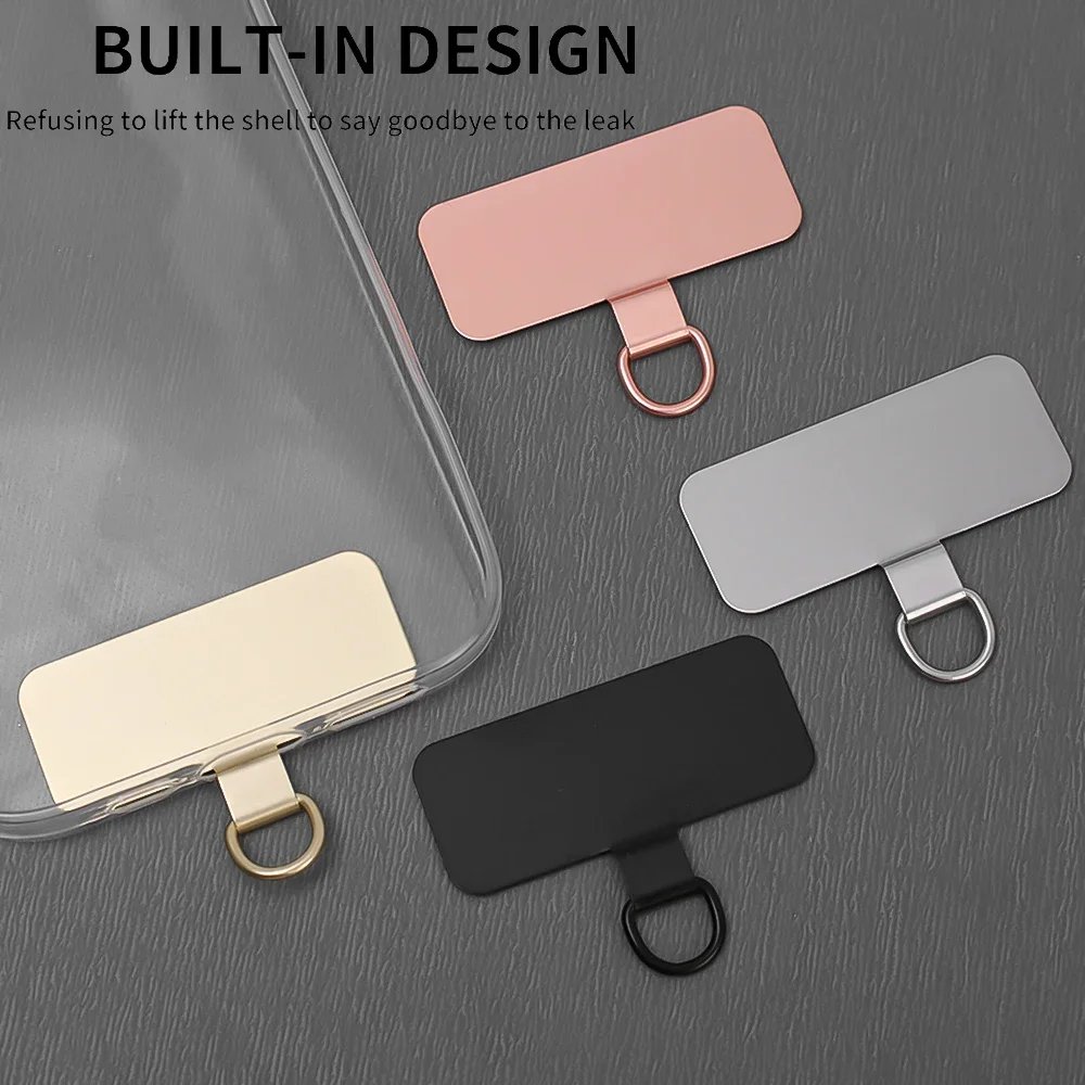 Ultra-thin Stainless Steel Phone Tether Patch Gasket Cellphone Strap Parts Replacement Lanyard Safety Connect Piece