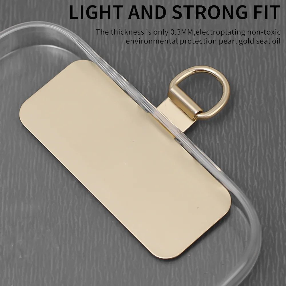 Ultra-thin Stainless Steel Phone Tether Patch Gasket Cellphone Strap Parts Replacement Lanyard Safety Connect Piece