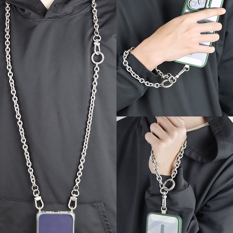 New Detachable Long Chain Metal Design Crossbody Chain Convenient Mobile Phone Lanyard Straps