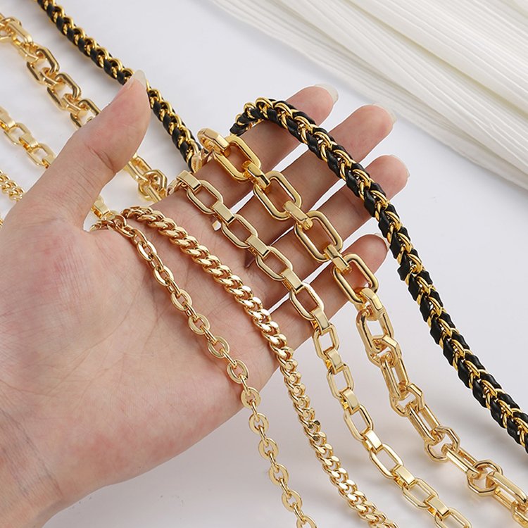 2024 New Style Women Metal Shoulder Handbag phone Belt Accessories Purse strap Bag Chains For Wallet Making