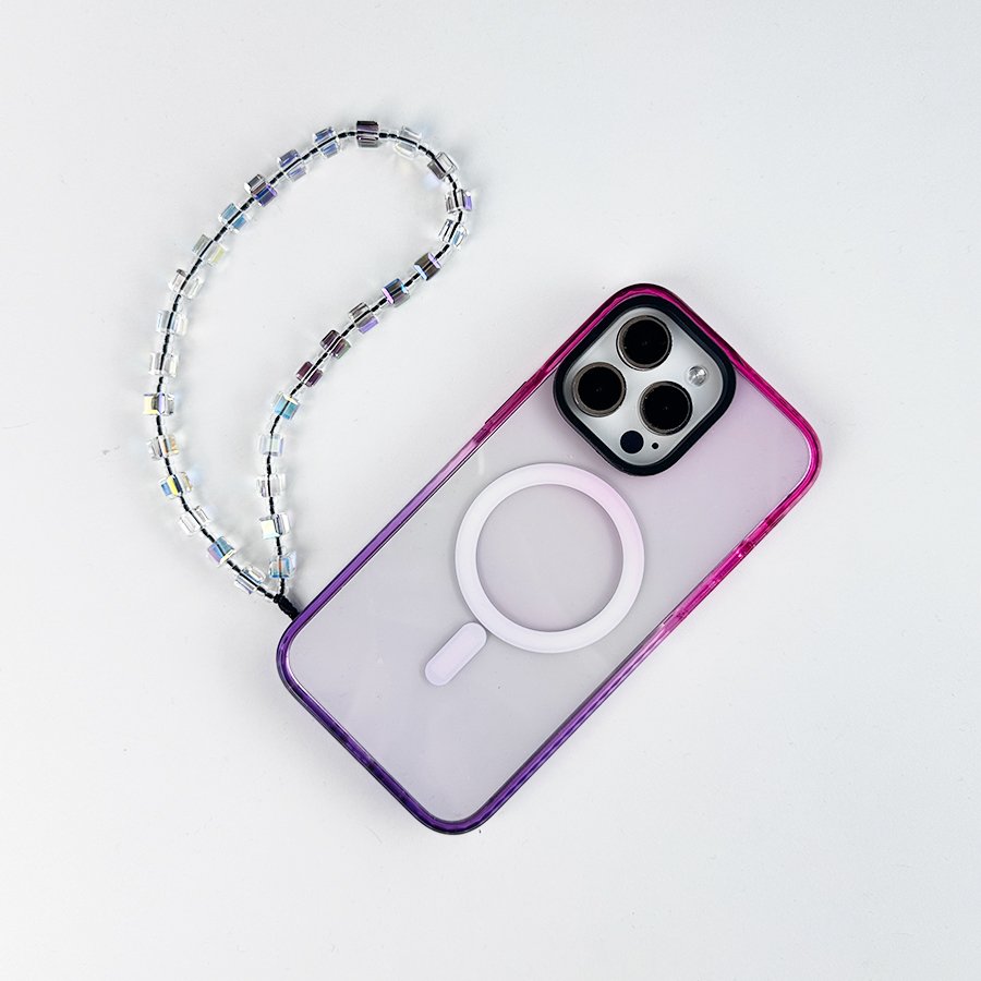 KKBEAD Bohemian Style Loop Color Square Crystal Cartoon Girl Phone Strap Acrylic Bracelet Phone Accessory