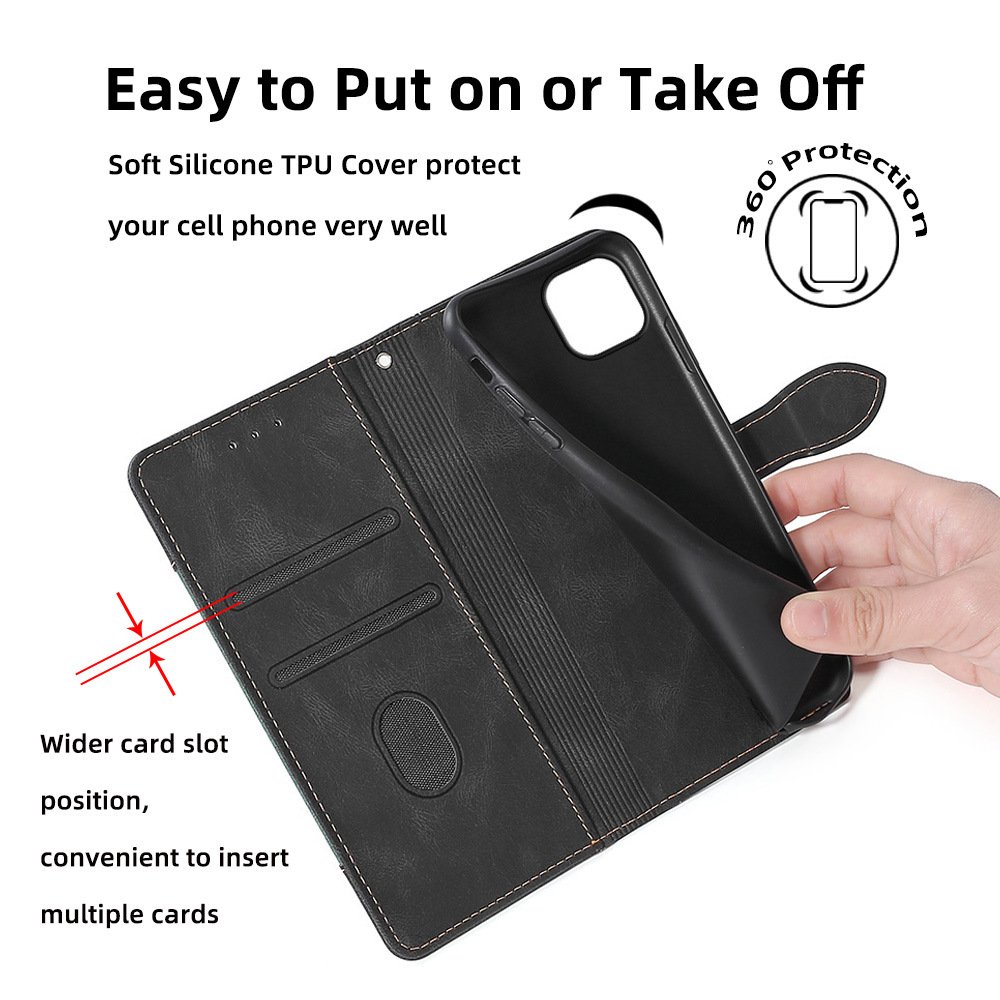 New style Flip Cover PU Magnetic Wallet Card Holder Leather Mobile Phone Case for iPhone 16 14 Plus 15 Pro Max Case
