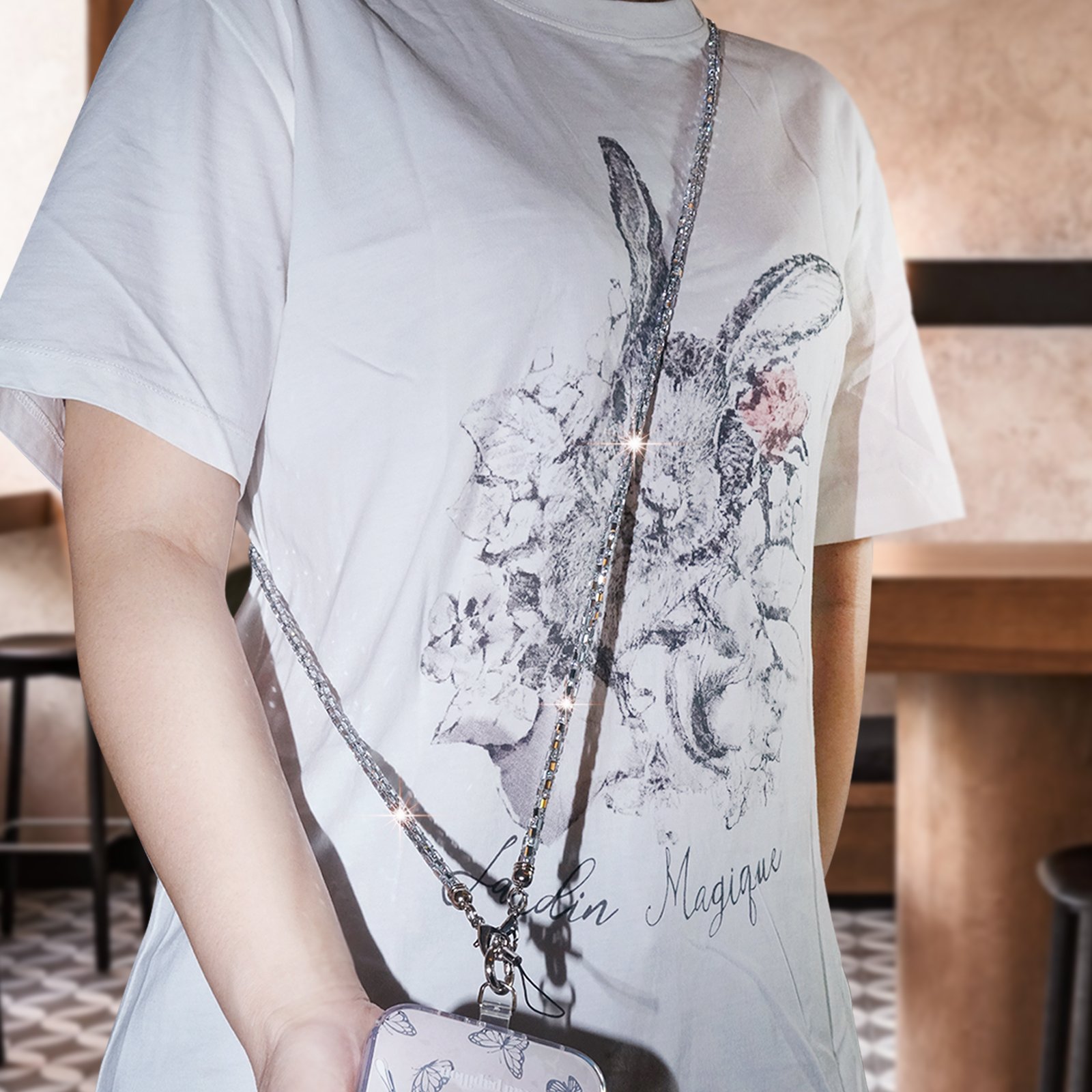 Fashion Influencer Clear Craftsmanship Mobile Phone Crossbody Decoration Hanging Rope Trend Leading