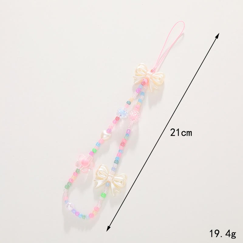 Fashion Flower Phone Strap Lanyard Crystal Beads Mobile Phone Chain Accessories Charm For Mobile Phone