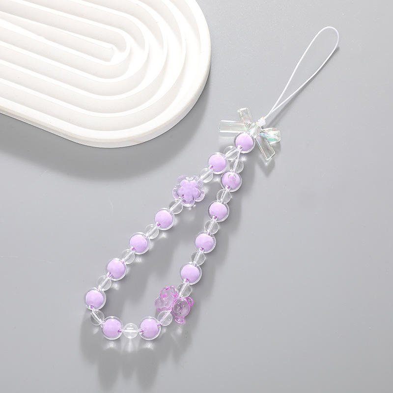 Fashion Flower Phone Strap Lanyard Crystal Beads Mobile Phone Chain Accessories Charm For Mobile Phone
