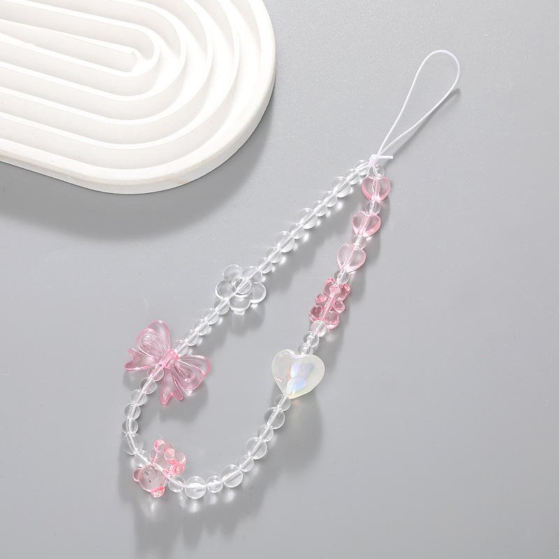 Fashion Flower Phone Strap Lanyard Crystal Beads Mobile Phone Chain Accessories Charm For Mobile Phone