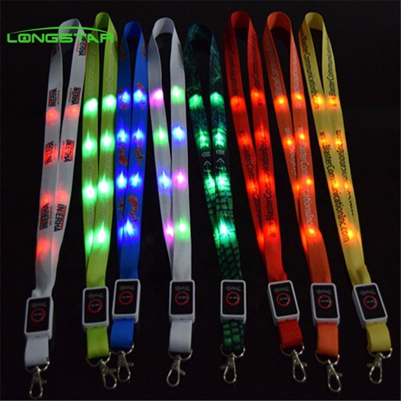 New Arrival LED Light Up Flashing Cruise Lanyards Keychain Key Holder Neck Straps Necklace Nylon Lanyard
