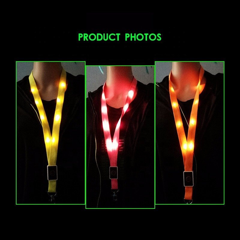 New Arrival LED Light Up Flashing Cruise Lanyards Keychain Key Holder Neck Straps Necklace Nylon Lanyard