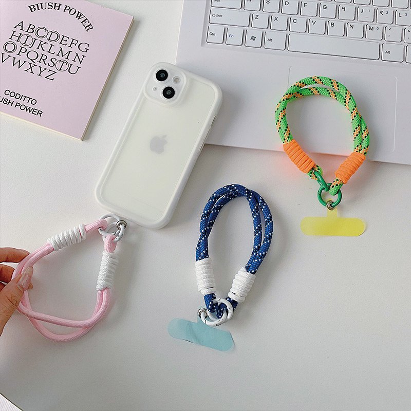 Creative Anti-Loss Mobile Phone Strap Cute Woven Camera Lanyard with Key Ring Durable Polyester Material Creative Case Design