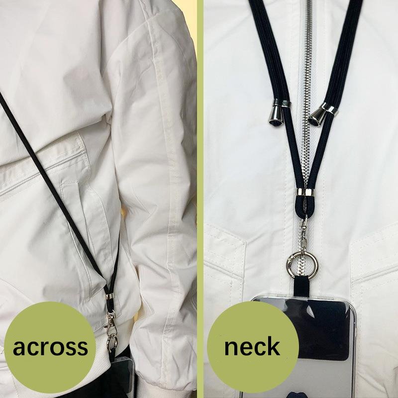 Adjustable Crossbody Mobile Phone Lanyard with Retractable Back, Creative Fashion Chain Key Neck Rope