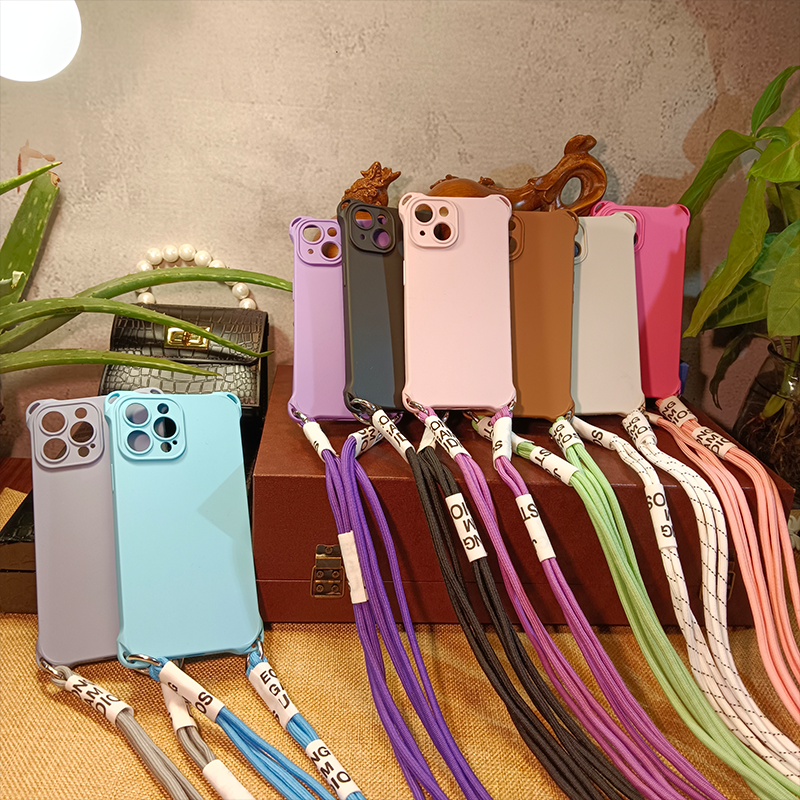 mobile phone lanyard, long and short accessories, shrink phone elastic hanging rope, cute bag hanging rope phone accessories