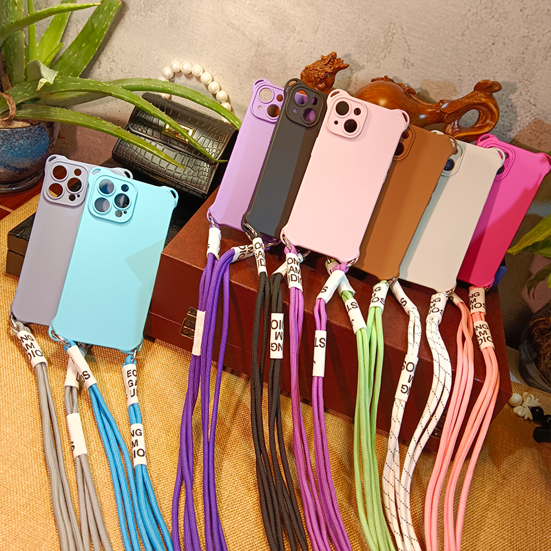 mobile phone lanyard, long and short accessories, shrink phone elastic hanging rope, cute bag hanging rope phone accessories