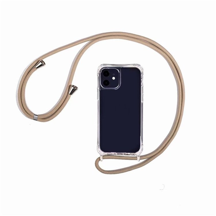 Transparent Crossbody necklace cord lanyard hard soft case for iphone 15 Pro Max 14 13 12 11 XR 8 7 Plus simple anti-lost Cover