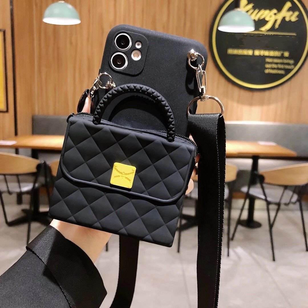 Luxury Women Zipper Wallet Purse Bag Silicone Crossbody Phone Case for iphone 16 15 pro max 14 13 12 11 Pro Max Protective Cover
