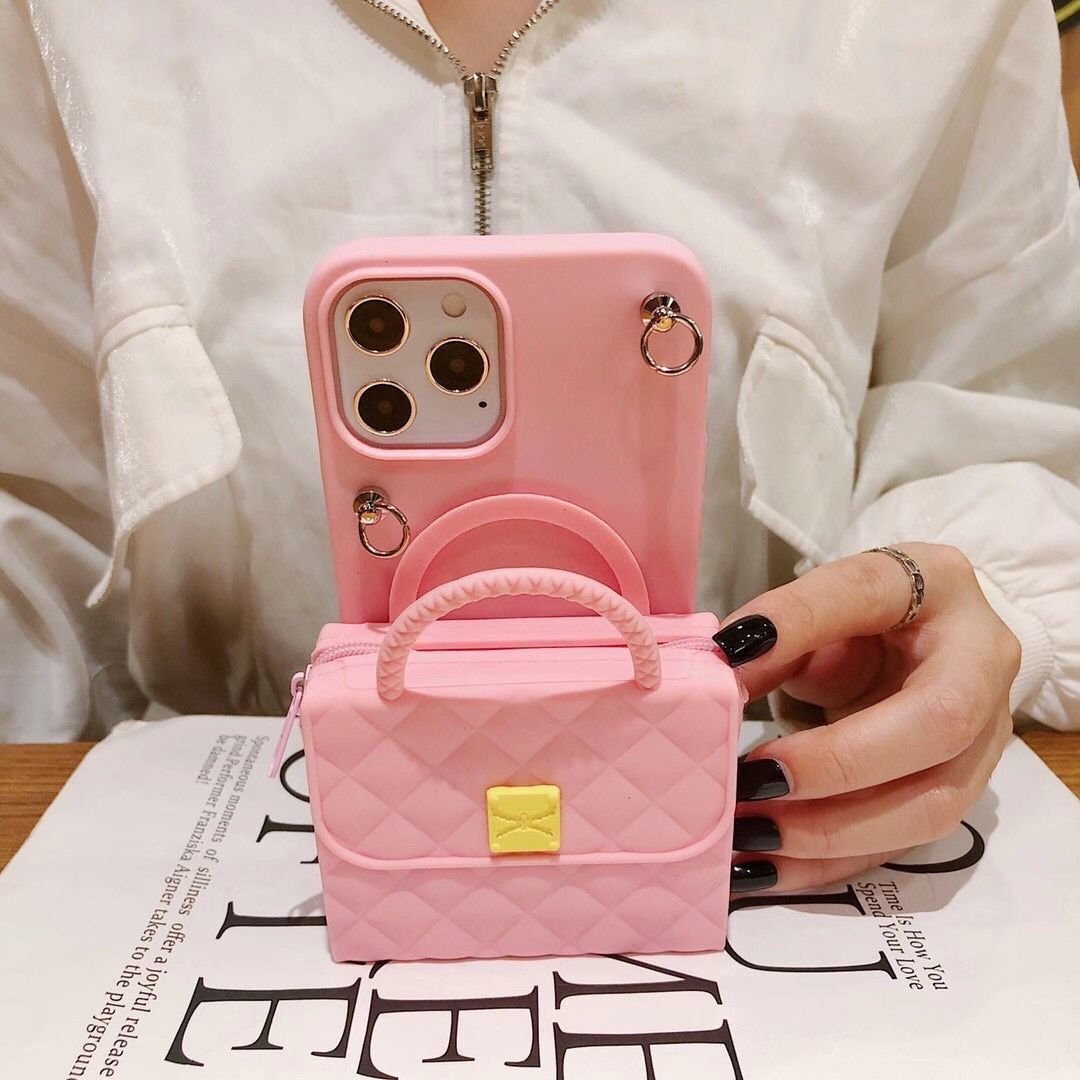 Luxury Women Zipper Wallet Purse Bag Silicone Crossbody Phone Case for iphone 16 15 pro max 14 13 12 11 Pro Max Protective Cover