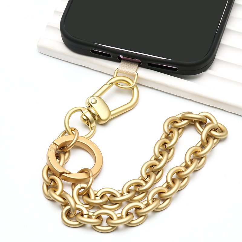 Simple Metallic Crossbody Metal Phone Lanyard Mobile Phone Chain Anti Lost Phone Wrist Strap
