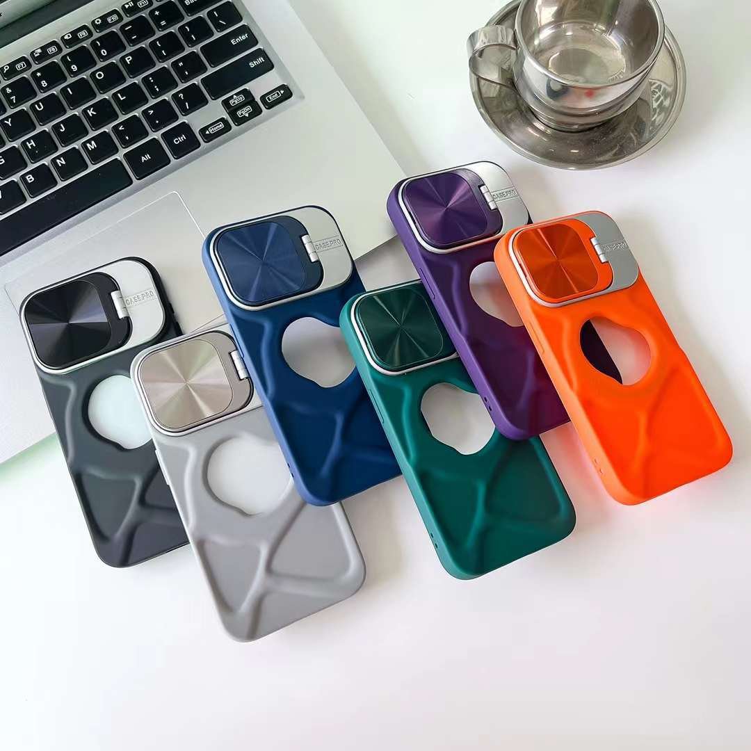 New Magnetic Silicone Mobile Phone Case holder For iPhone 16 15 14 13 12 11 Pro max Lens protection stand Shockproof Back Cover