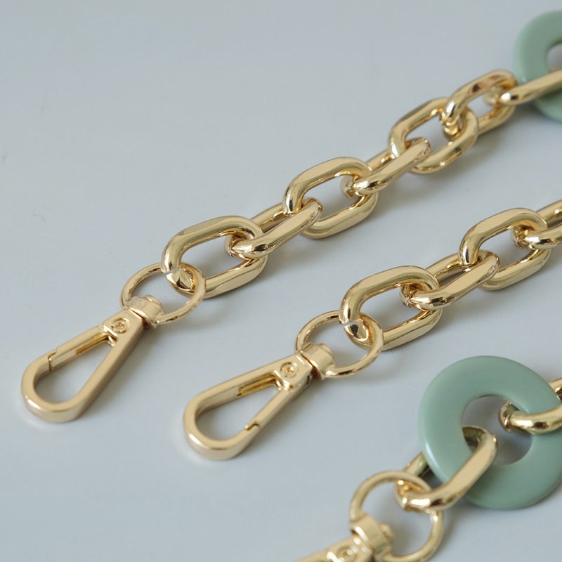Gold Metal Mobile Phone Chain Necklace Green Purple Chain Gold Plated Chain For Phone Strap Necklace 120cm Women
