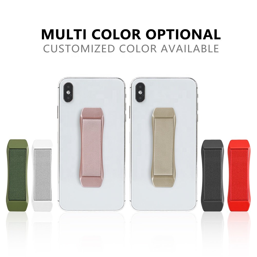 Universal mobile phone fabric finger sticky strap with 3M glue and soft elastic belt sticking on the back of cell phone