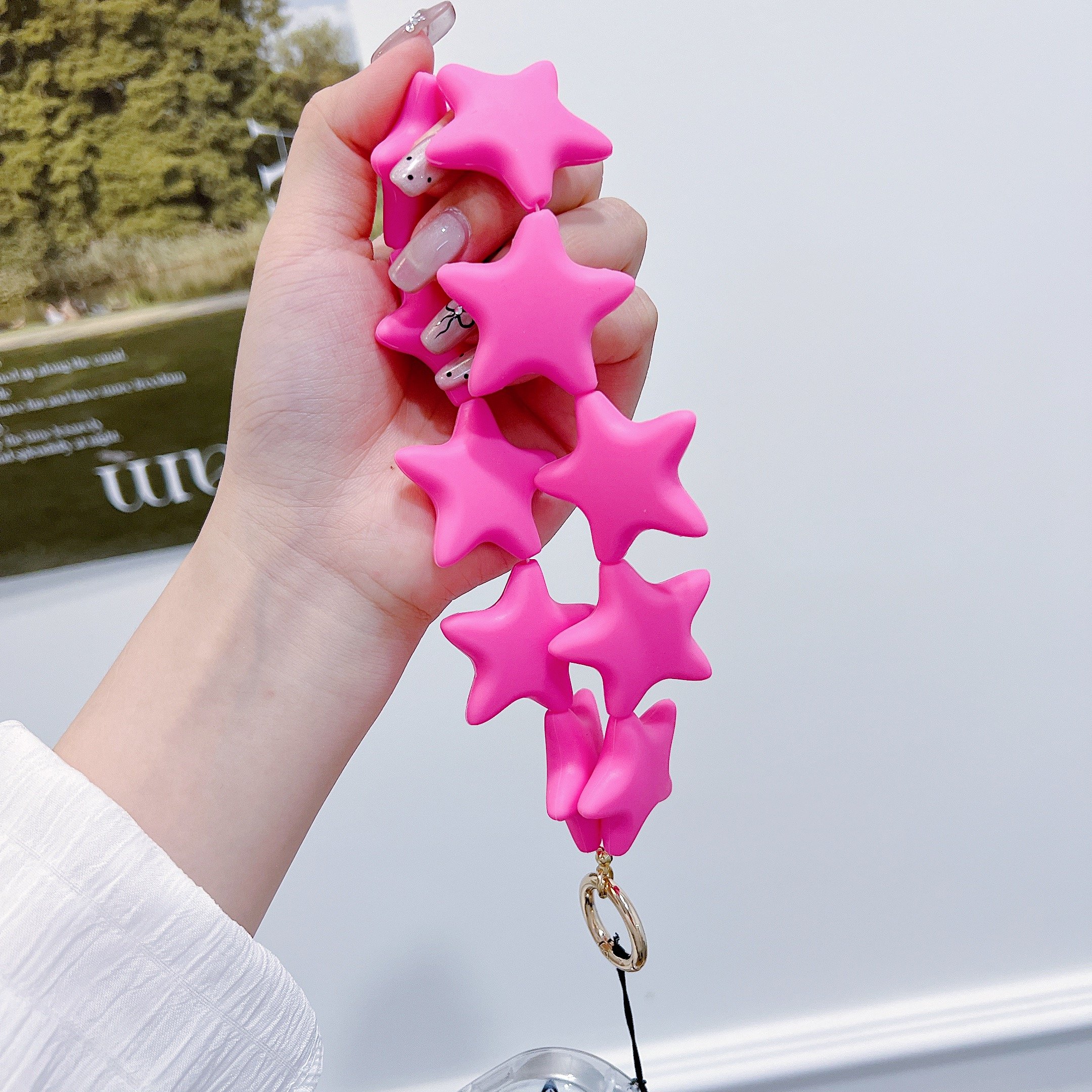 2024 Nw Silicone Star-Shaped Phone Charm Strap Durable Keychain Versatile Bag Pendant Accessory Phone Case Lanyard