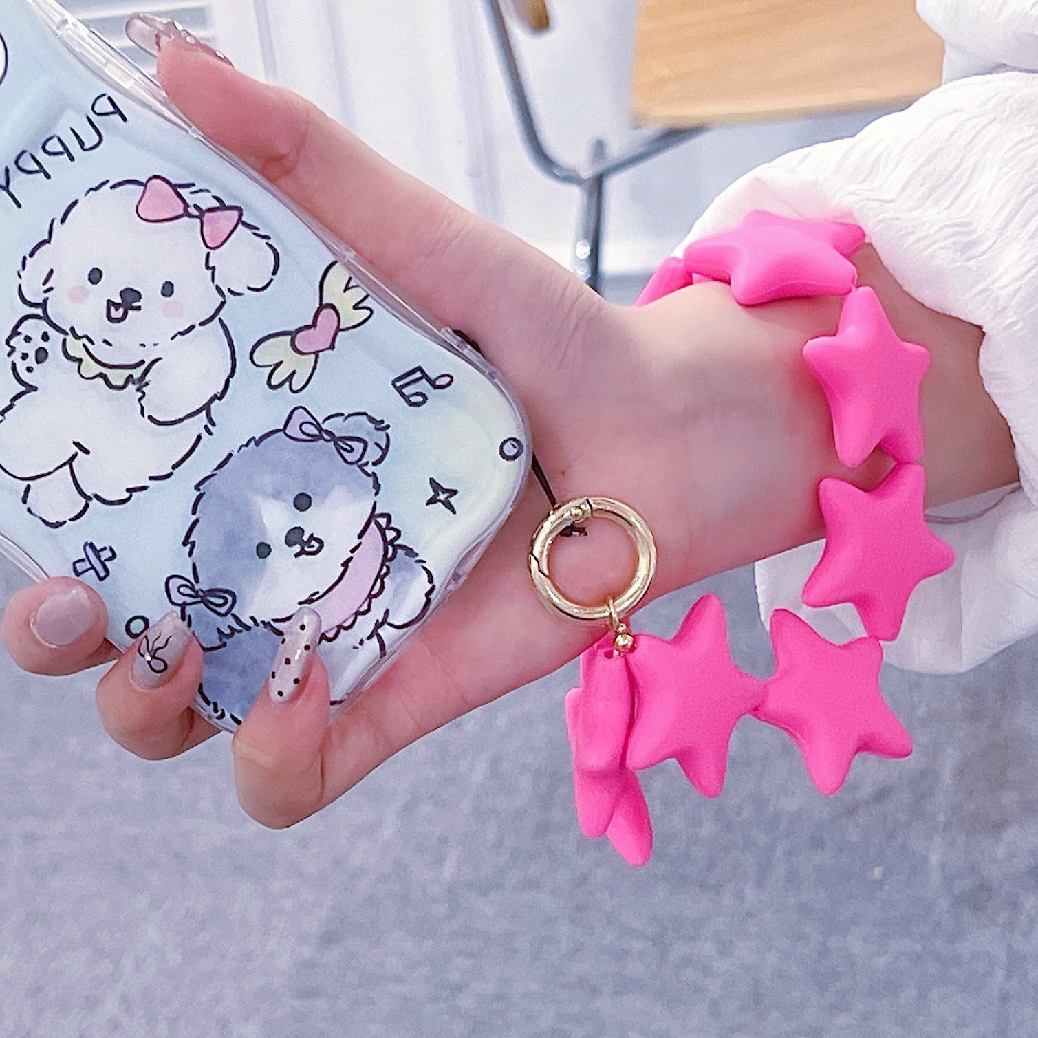 2024 Nw Silicone Star-Shaped Phone Charm Strap Durable Keychain Versatile Bag Pendant Accessory Phone Case Lanyard