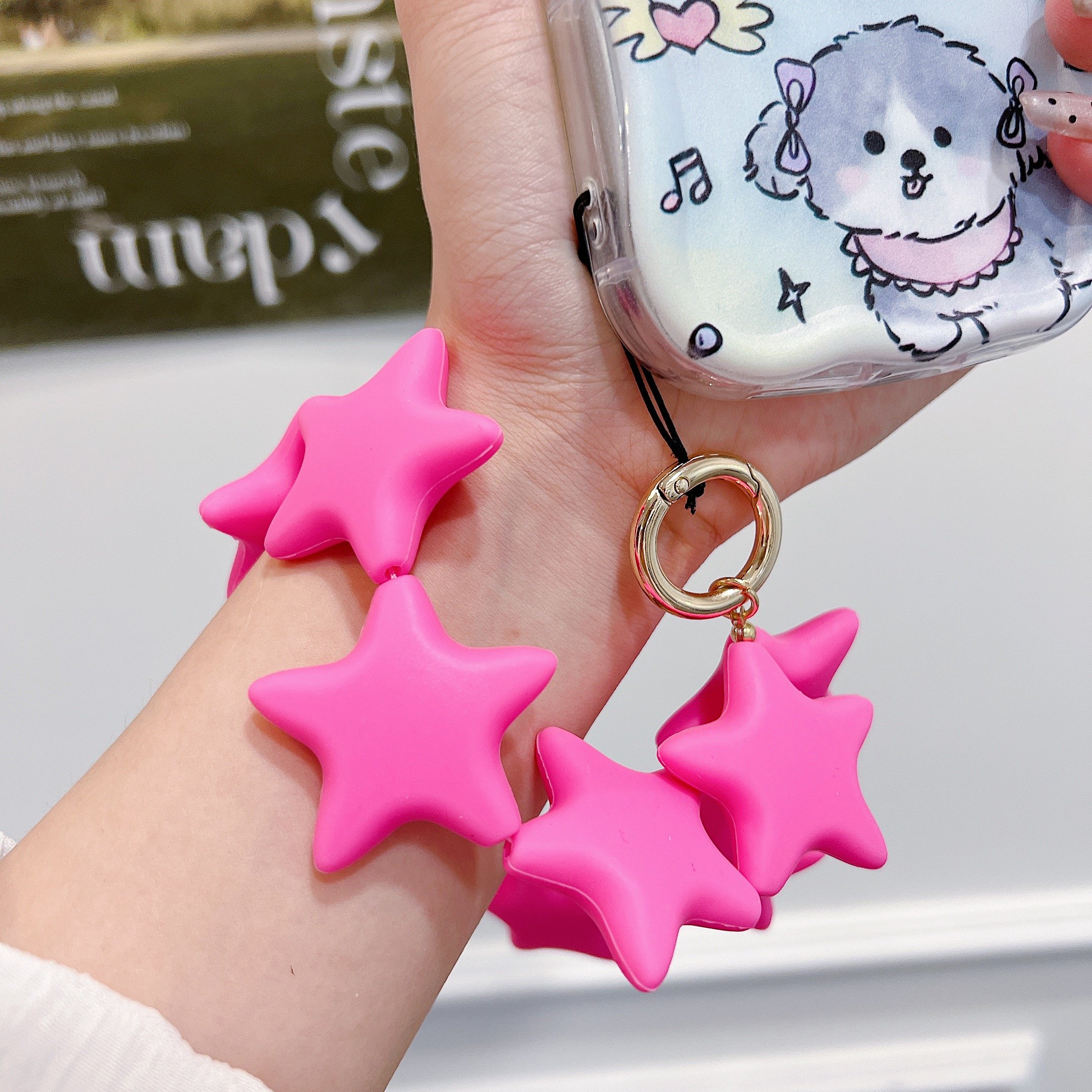 2024 Nw Silicone Star-Shaped Phone Charm Strap Durable Keychain Versatile Bag Pendant Accessory Phone Case Lanyard