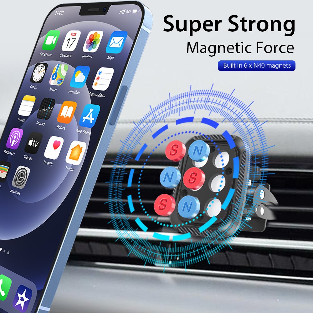Taiworld Strong Magnetic Car Vent Clip Phone Holders 360 Rotation Custom Logo Cell Phone Mounts