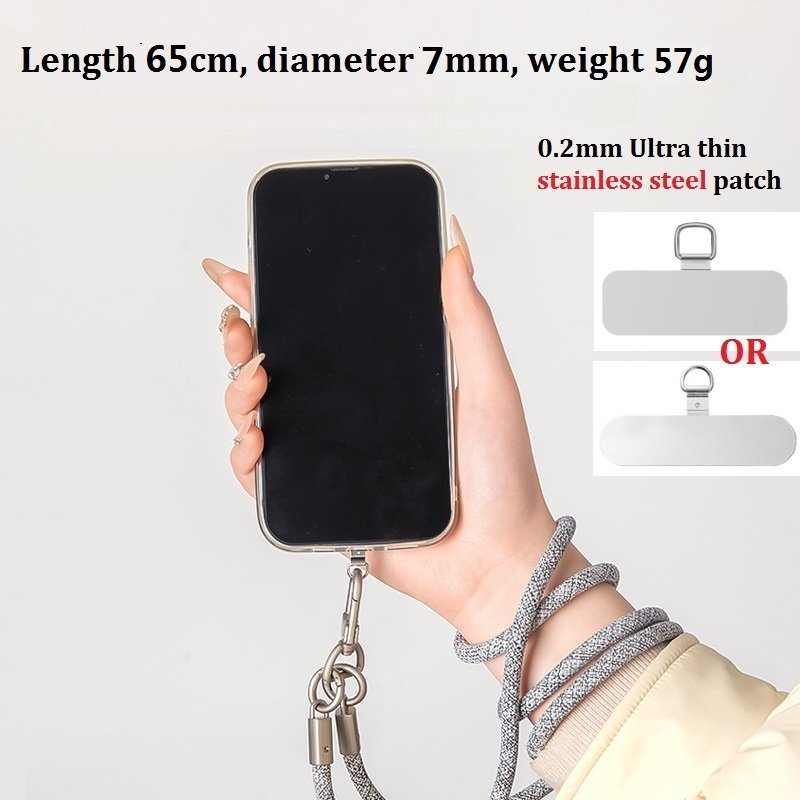 Universal Cell Phone Case Strap Adjustable Universal Phone Case Lanyard With Stainless Steel Patch PES Cord For Phone Case Band
