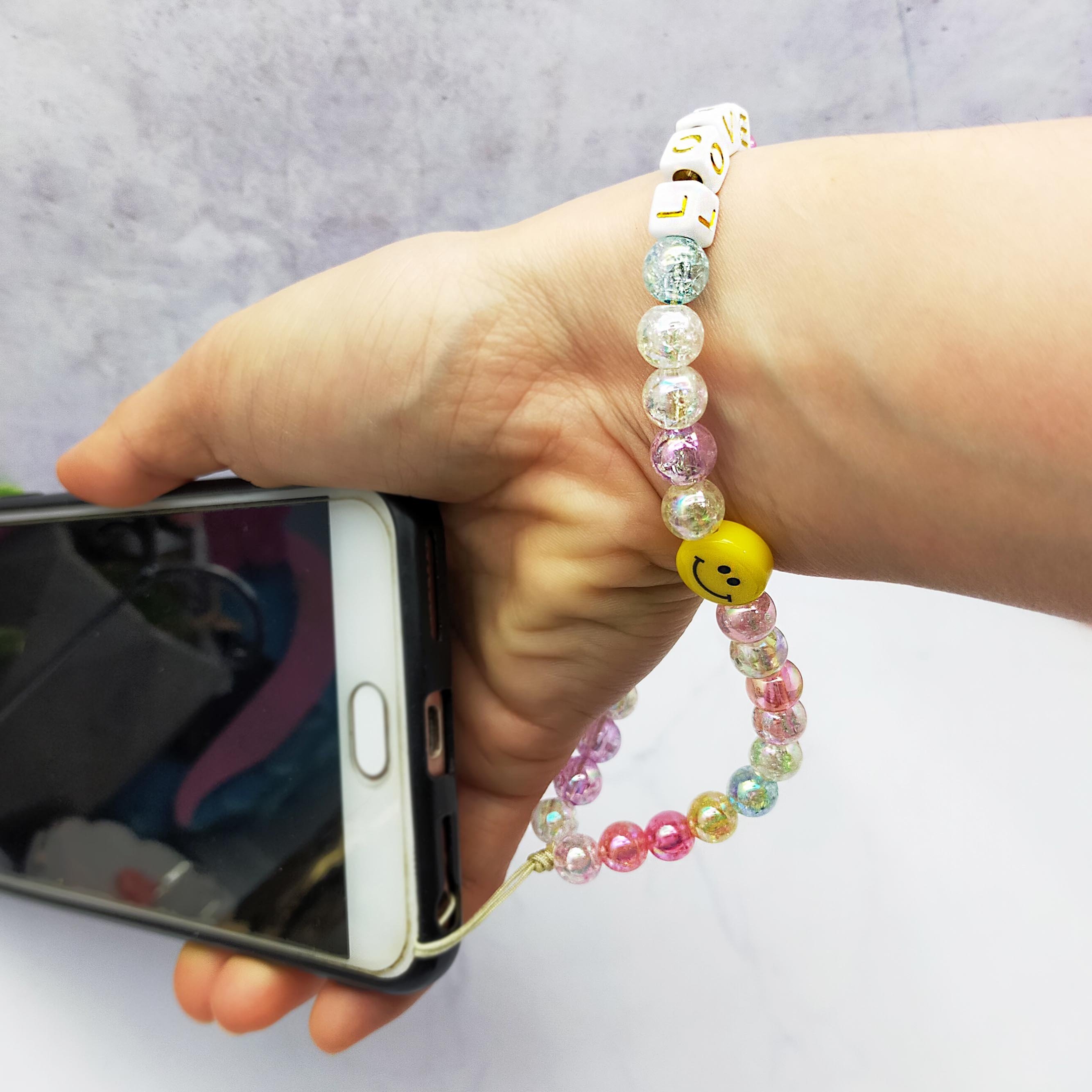 Fashion Jewelry beaded cute lovely mobile phone chains girls phone strap phone charms