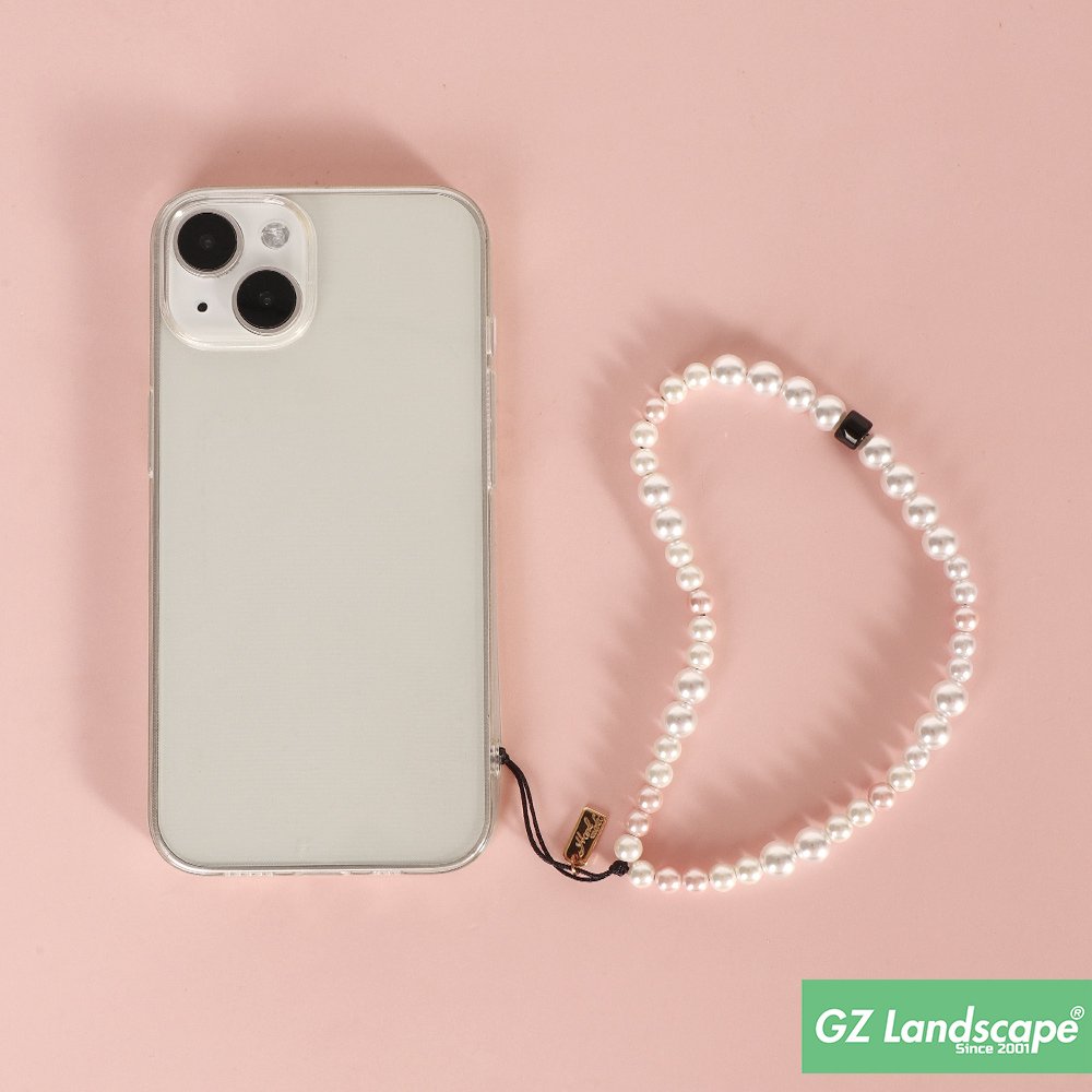 Crystal beads ornament pendant cell phone charm strap premium pink glass pearl mobile phone chain