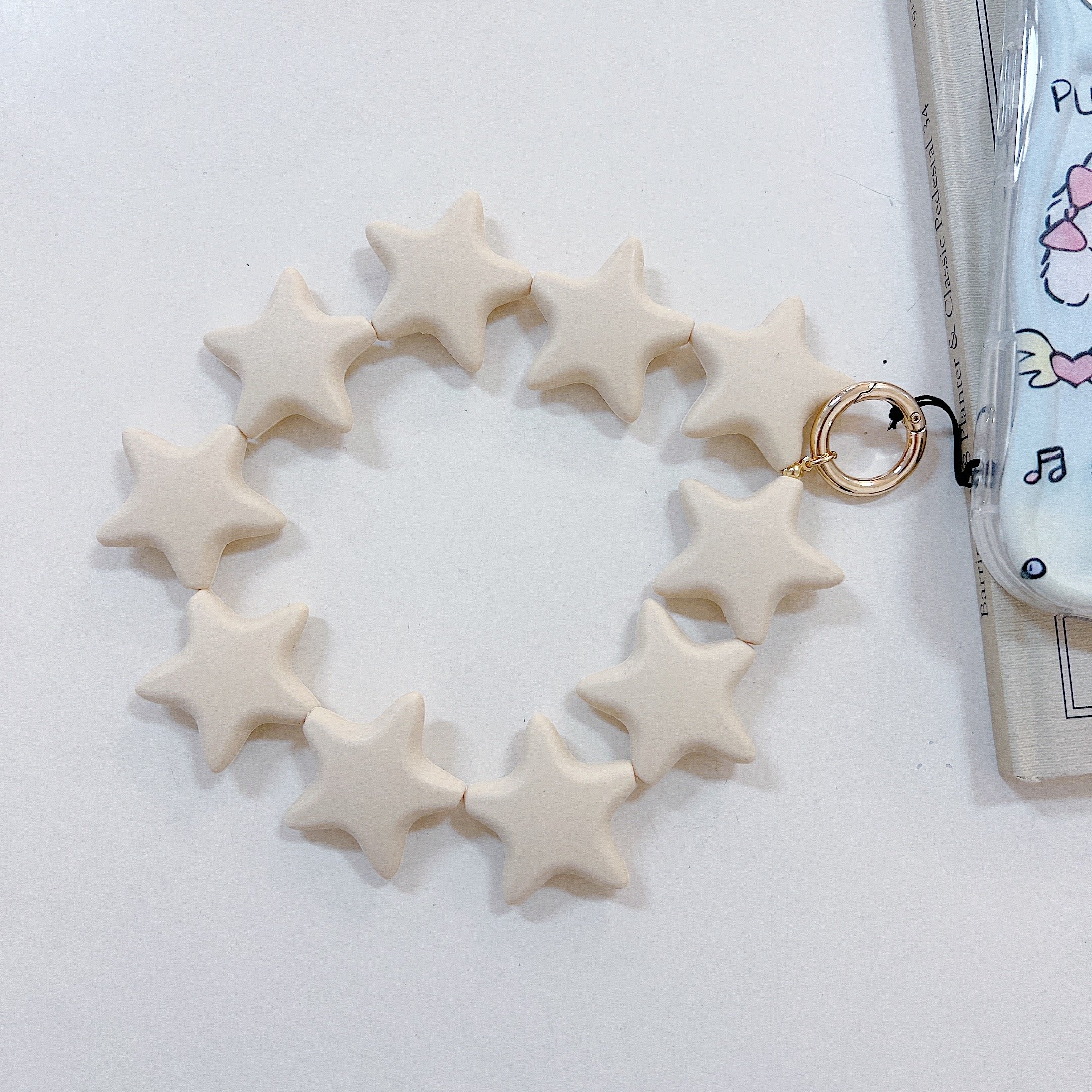 Silicone Star Bead Phone Lanyard Trendy 2024 Unisex Beaded Cellphone Strap Durable Non-Slip Silicone Grip for Phone Cases