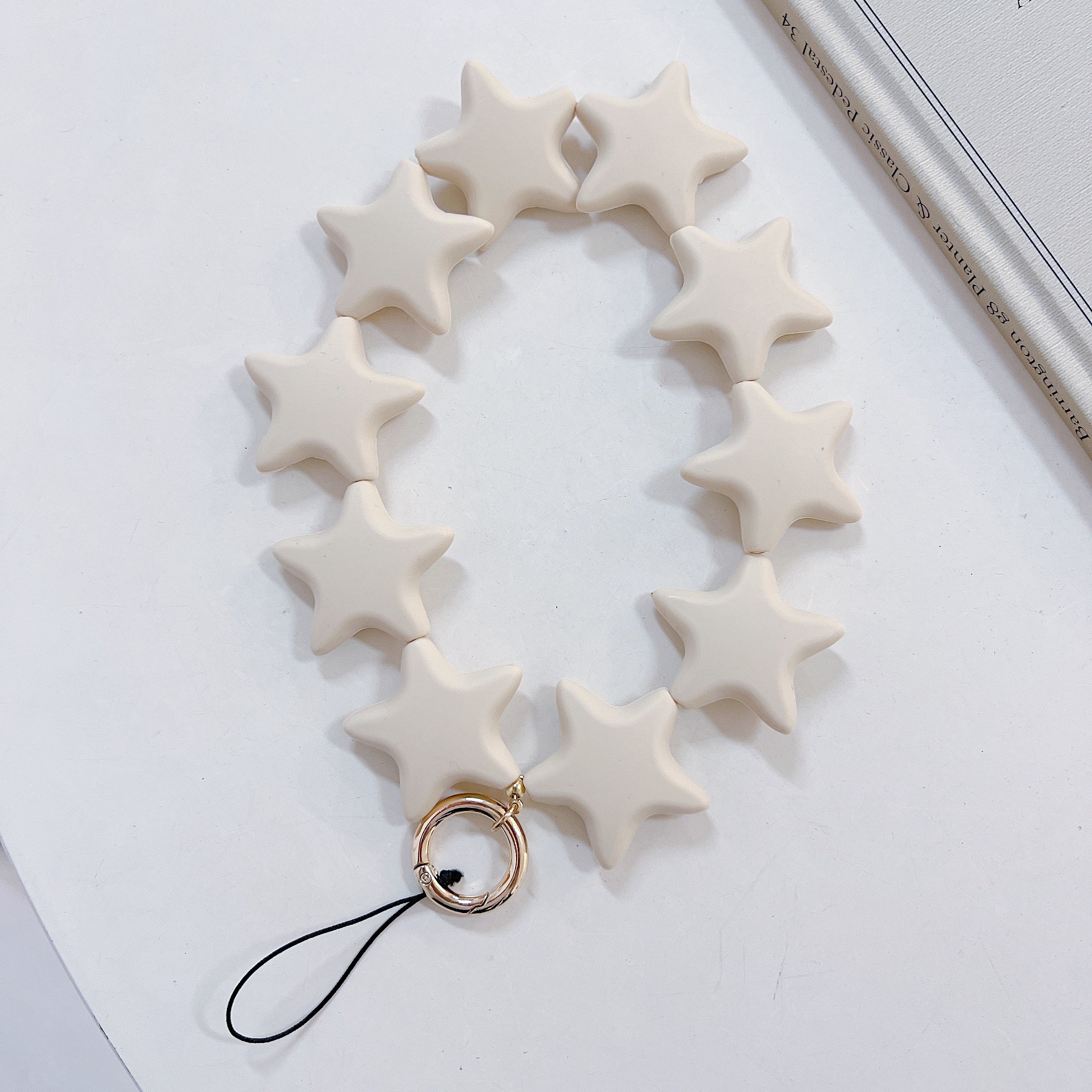 Silicone Star Bead Phone Lanyard Trendy 2024 Unisex Beaded Cellphone Strap Durable Non-Slip Silicone Grip for Phone Cases