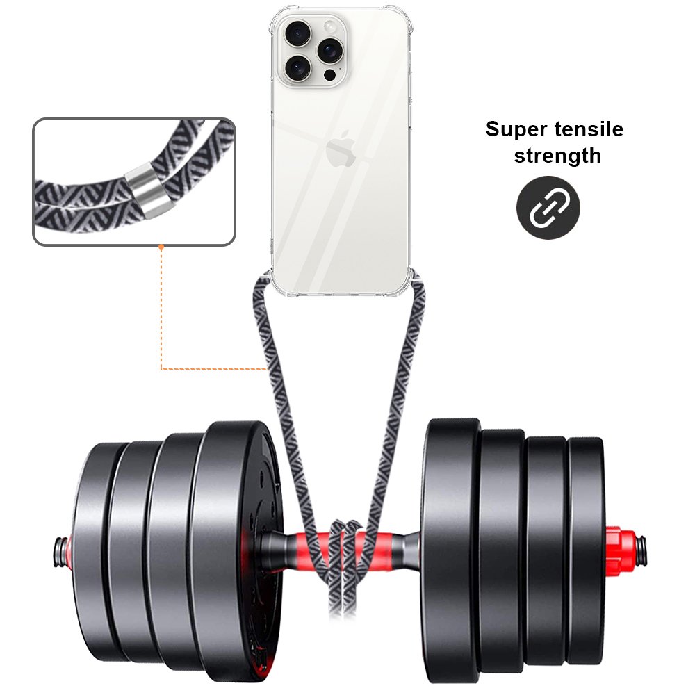 2024 Clear Shockproof Mobile Phone Cases with Strap For iPhone 16 Pro Max 15 14 13 12 11 X XS XR 7 8 Plus