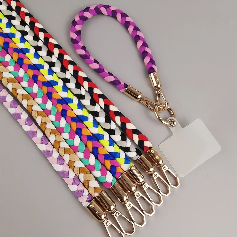 Mobile Phone Lanyard Sports Wrist Rope Short Style Bold Hand Woven Lanyard Mobile Phone Case Anti Loss Lanyard Phone Strap Charm
