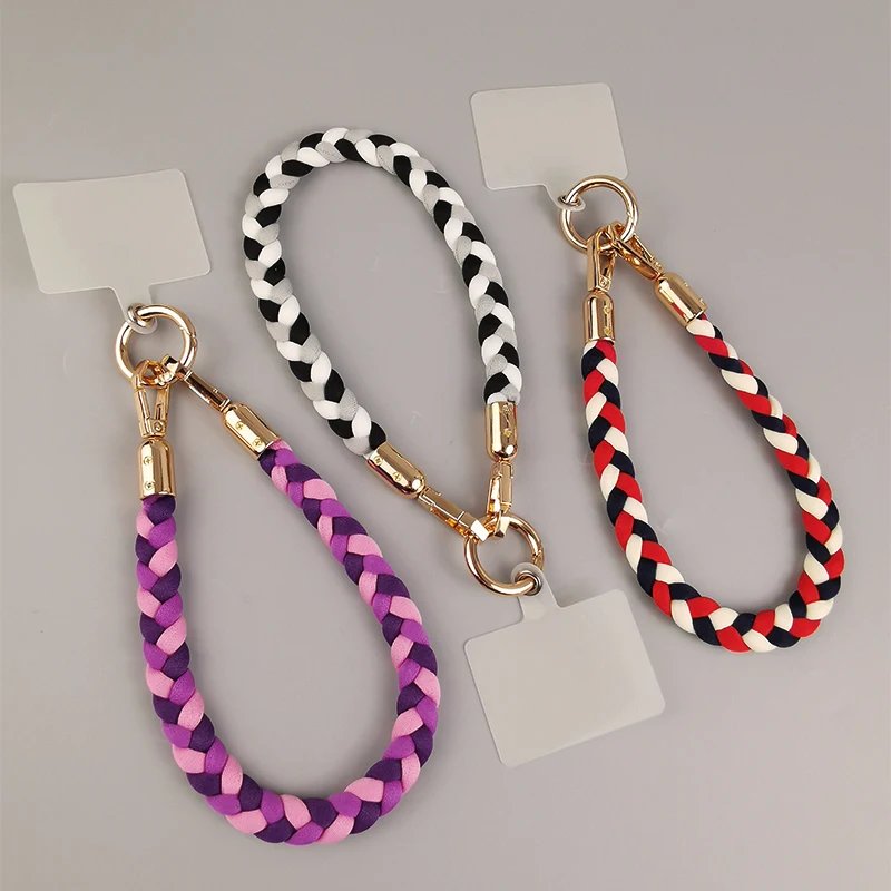 Mobile Phone Lanyard Sports Wrist Rope Short Style Bold Hand Woven Lanyard Mobile Phone Case Anti Loss Lanyard Phone Strap Charm