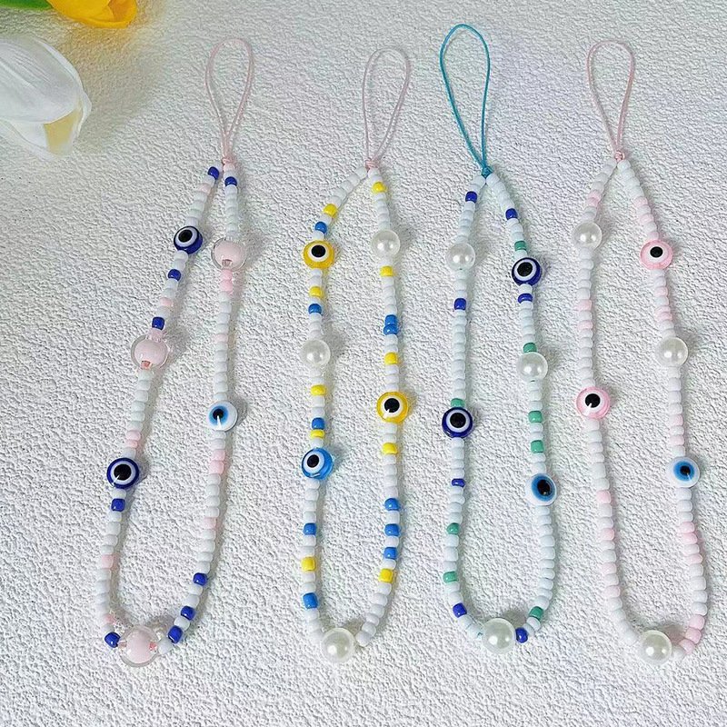 Mobile Phone Case Chains Wristlet Charms String Cell Phone Wrist Bead Charms Cute Phone Charm Strap
