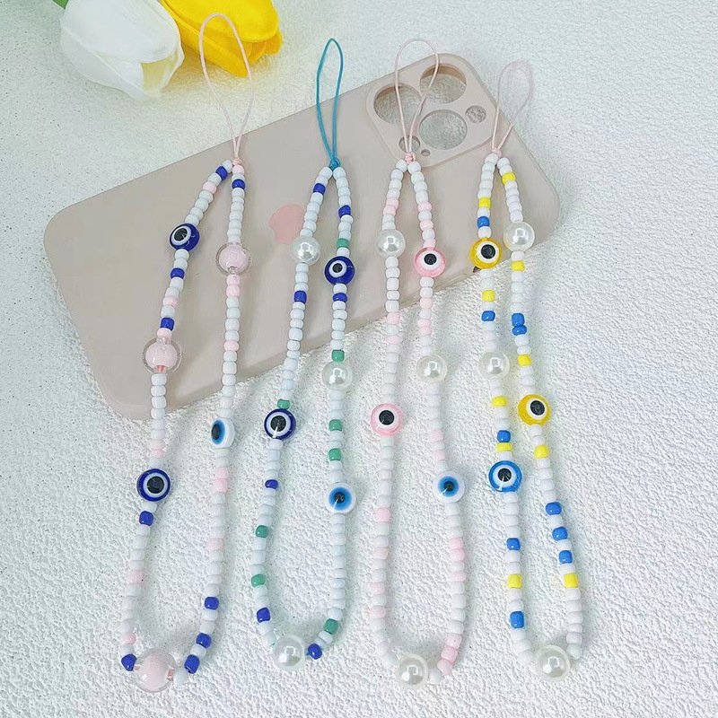 Mobile Phone Case Chains Wristlet Charms String Cell Phone Wrist Bead Charms Cute Phone Charm Strap
