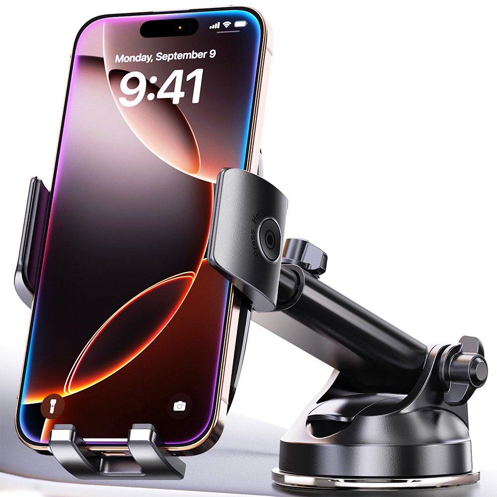 Military-Grade Sticky Suction Car Dash Mount Phone Holder Compatible With 4-7\" IPhones And Other Mobile Phones