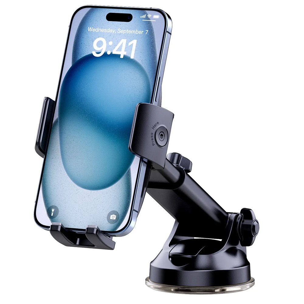 Military-Grade Sticky Suction Car Dash Mount Phone Holder Compatible With 4-7\" IPhones And Other Mobile Phones