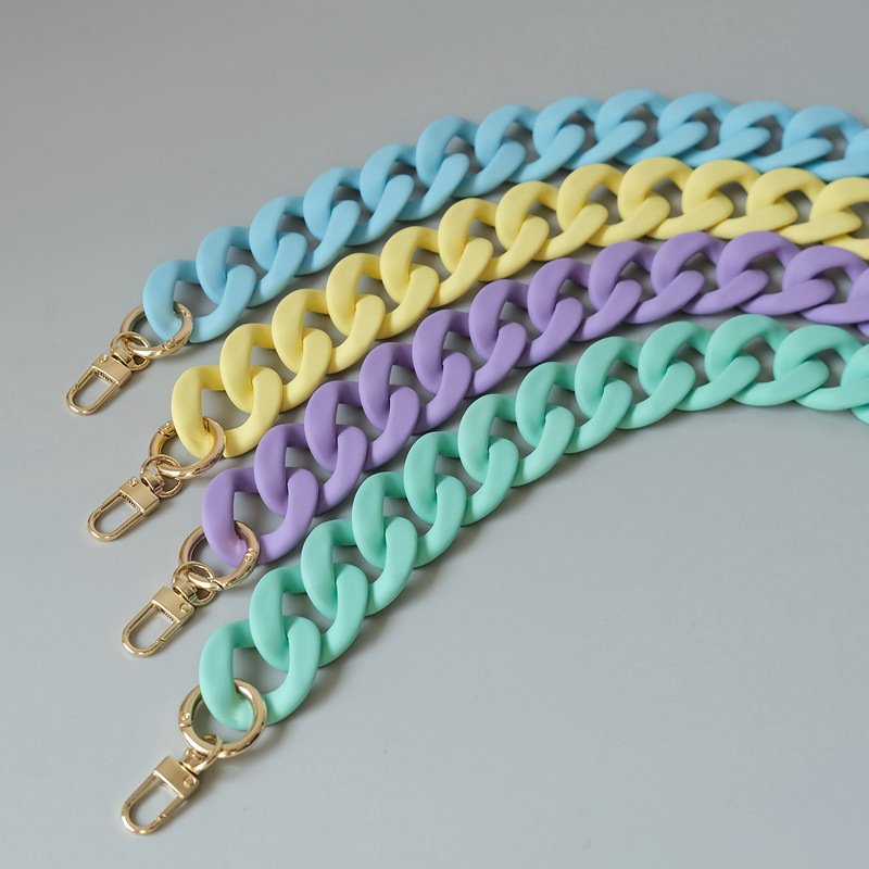 New Matte Acrylic Phone Necklace Holder Chain Detachable Universal Thick Black Rubber Color Mobile Phone Chain 120cm